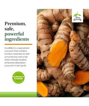 Terry Naturally CuraMed 500mg - Antioxidant Supplement for Brain & Immune Health Support - Supplement with Curcumin & Turmeric Essential Oil - Herbal Liver Support - 60 Capsules (Pack of 2) - Buy Online on GoSupps.com