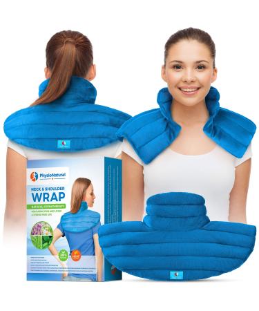 Neck and Shoulder Wrap - Instant Relief for Tension and Stress, Migraines, Headaches, Aches, Spasms, Arthritis, Stiffness, and Tightness - Deep, Penetrating Muscle Relaxation with Herbal Aromatherapy