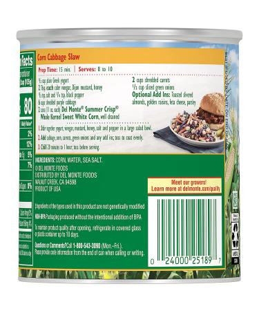 Del Monte Summer Crisp White Corn 11 oz. Can - Fresh and Delicious - Buy Online on GoSupps.com
