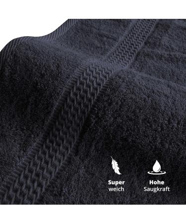 Class Home Collection 100% Cotton Black Terry Towels - Pack of 4 (50x100 cm) - Premium Quality for Ultimate Comfort - Buy Online on GoSupps.com