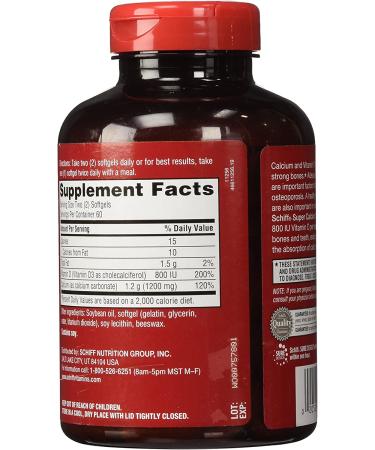 Schiff Super Calcium 1200 mg - 120 Softgels | Bone Health Supplement - Buy Online on GoSupps.com