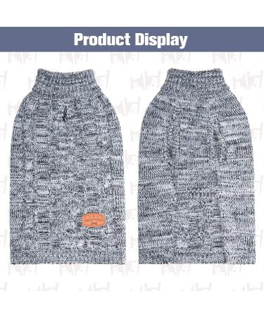 BEAUTYZOO Small Dog Sweater - Turtleneck Cable Knit Winter Coat for Small Medium Dogs (Retro Grey, M) - Buy Online on GoSupps.com