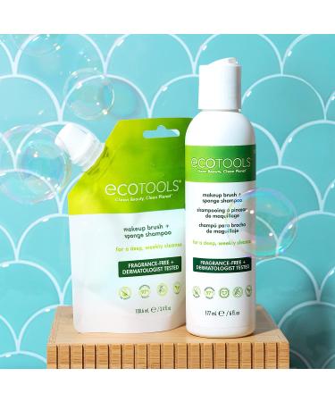 EcoTools Makeup Brush Cleaner - Hypoallergenic & Fragrance Free Cleansing Shampoo, 3.4 fl oz (2 Pack) - Travel Size - Buy Online on GoSupps.com