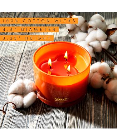 96NORTH Luxury Pumpkin Soy Candle | Large 3 Wick Jar | Natural Soy Wax | Aromatherapy Aesthetic | 50 Hours Burn Time | Halloween Fall Gift - Buy Online on GoSupps.com