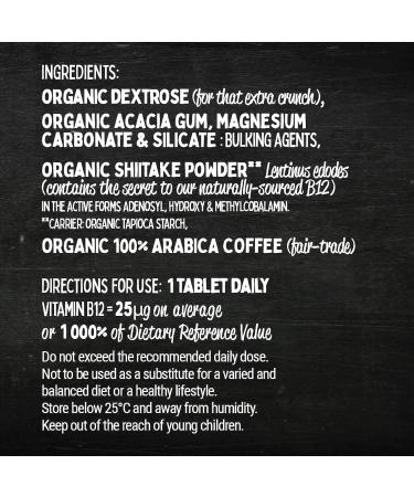 Organic Brothers Betwelve Coffee B12 - Vegan Tablets Natural Boost 120 Count Sustainable Eco-Packaging Caffeine-Free Brain Aid - Buy Online on GoSupps.com