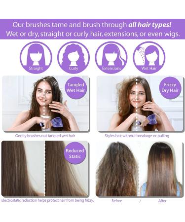 NuWay 4HAIR DoubleC Detangling Brush - Hair Dryer Safe (Violet) | U.S. Patented - Buy Online on GoSupps.com