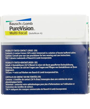 Bausch + Lomb PUREVISION Multifocal Monthly Contact Lenses - 6 Soft Lenses BC 8.6 mm Dia 14 -4.75 Diopter Low Add - International Shipping Available - Buy Online on GoSupps.com