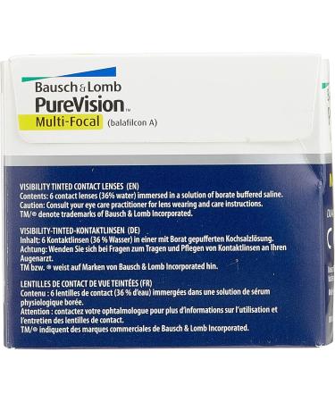 Bausch + Lomb PUREVISION Multifocal Monthly Contact Lenses - 6 Pack | Soft Progressives BC 8.6 mm Dia 14.5 - High Add Diopter International Shipping Available - Buy Online on GoSupps.com