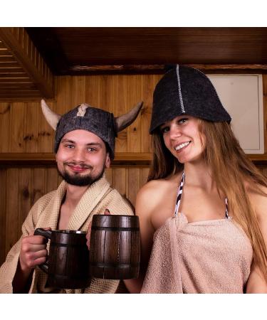 Buy Saunahut Viking Russian Banya Hat for Men | XL Gray Sauna Hat | Finnish & Ukrainian Style - Buy Online on GoSupps.com