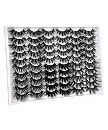 Fanxiton 30 Pairs False Eyelashes Assorted Styles - 20MM Fluffy Volume 3D Faux Mink Lashes Bulk Pack - Buy Online on GoSupps.com