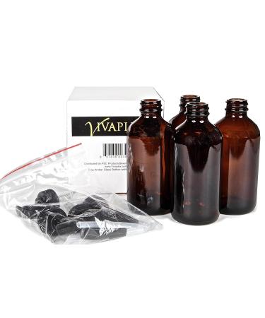 Vivaplex 8 oz Amber Glass Bottles with Black Lotion Pumps - Set of 4 for International Shipping - Buy Online on GoSupps.com