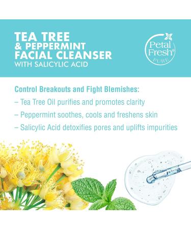 Petal Fresh Tea Tree & Peppermint Facial Cleanser - Vegan Cruelty-Free Blemish Control | Daily Clean Skincare 5 oz - Buy Online on GoSupps.com