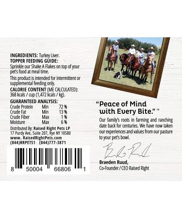 Raised Right Shake A Flakes Turkey Meal Topper for Dogs & Cats - 4.5 Oz - Buy Online on GoSupps.com