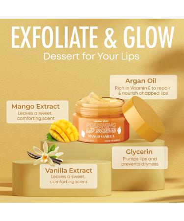 Sundae Glow Lip Scrub with Mango Vanilla Exfoliates Hydrates & Repairs Smooths Softens & Revitalizes Dry Lips Dermatologist Tested Korean Skin Care Clean Beauty Cruelty-Free 1 Pack - Buy Online on GoSupps.com