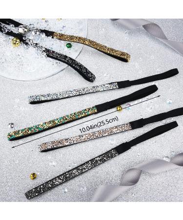 6-Pack Glitter Non-slip Rhinestone Fabric Headbands for Women - Ideal for Sports and Yoga - Buy Online on GoSupps.com