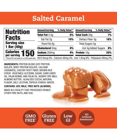 Think! Protein+ Salted Caramel 150 Calorie Bars - 10 Pack (1.41 oz Each) - Buy Online on GoSupps.com