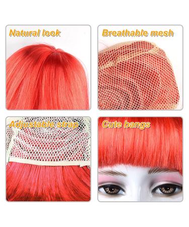 PLULON 10pc Party Wigs & Caps Set - Neon Short Bob Wig Pack for Cosplay, Bachelorette, Halloween - 10 Colors - Buy Online on GoSupps.com