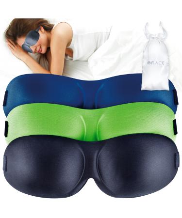 Sleep Mask For Men And Women 3 Pack Sleeping Eye Mask Adjustable Lightweight Comfort Eye Mask And Covers For Sleeping Breathable Deep Darkness Ideal For Side Sleepers Antifaz Para Dormir