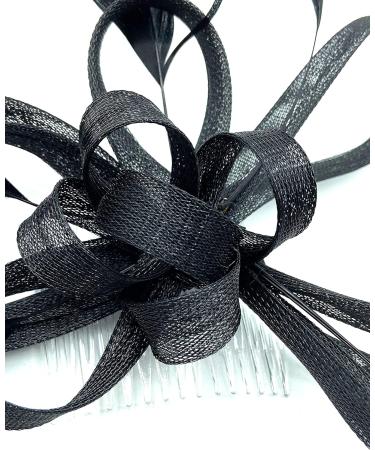 Ladies Black Feather Beaded Beak Clip Fascinator for Weddings, Races, and Royal Ascot - Buy Online on GoSupps.com