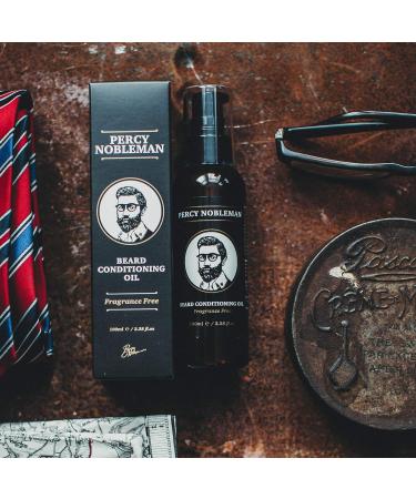 Percy Nobleman Beard Oil - 99% Natural Signature Scented Blend for Conditioning and Softening Facial Hair (100ml) - Buy Online on GoSupps.com