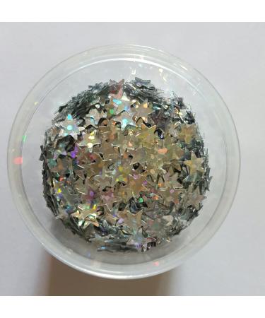 New Silver Iridescent Nail Art Stars - 50 Glitter Inserts for Gel Nails | Stunning Nail Design Accessories - Buy Online on GoSupps.com