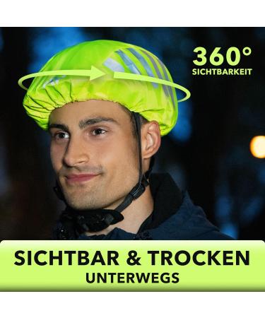 AVANA Waterproof Reflective Rain Cover for Bicycle Helmets - Neon Yellow & Reflectors - Buy Online on GoSupps.com