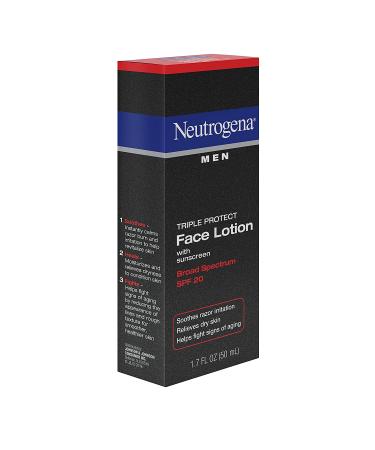 Neutrogena Men's Triple Protect Daily Face Lotion SPF 20 - Pack of 3 - Buy Online on GoSupps.com
