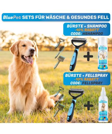 Bluepet Unterwolltoll Dog & Cat Brush for Long Hair - S-M Pink | Removes Undercoat & Feathers | Massage Effect & Top Hair Protection - Buy Online on GoSupps.com