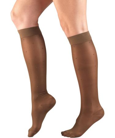 Buy Truform Sheer Compression Stockings 15-20 mmHg for Women - Knee High Dot Pattern Espresso X-Large (Pack of 2) - International Shipping Available - Buy Online on GoSupps.com