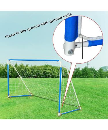 Anivia 4' x 6' Metal Frame Soccer Goal for Kids - Foldable Portable Design - Blue - Buy Online on GoSupps.com