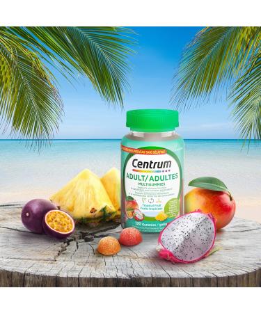 Centrum Adult MultiGummies Tropical Fruit Multivitamin and Multimineral Supplement Pineapple-Mango Dragonfruit and Passionfruit Flavours 120 count Tropical Fruit 120 count (Pack of 1) - Buy Online on GoSupps.com