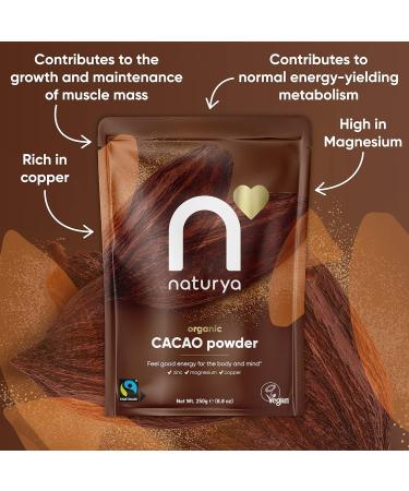 Naturya Fairtrade Organic Cacao Powder 250g - Premium Quality Superfood - Buy Online on GoSupps.com