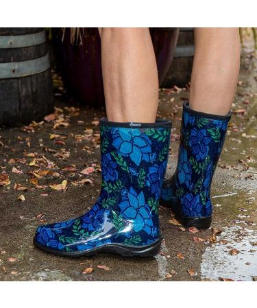 Sloggers Women's Waterproof Garden Rain Boots - Cute Mid-Calf Mud & Muck Boots with Comfort Support Insole - Spring Surprise 8 - Buy Online on GoSupps.com