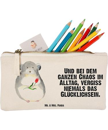 Mr. & Mrs. Panda Chinchilla Flower Makeup Bag Size S - Cute Animal Motif Gift for Depression & Good Mood - Buy Online on GoSupps.com