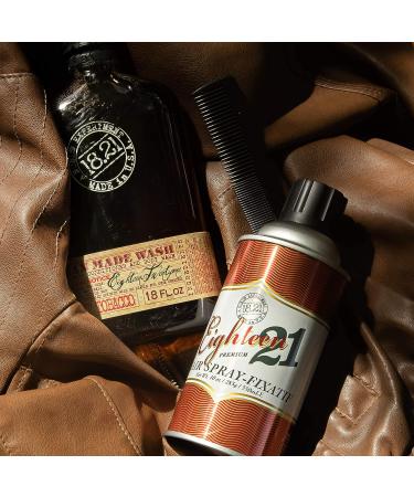 18.21 Man Made Premium Hair Spray for Men 10 oz. - All-Day Flexible Hold with Matte Finish & Sweet Tobacco Scent - Professional Non-Greasy Styling Hairspray for All Hair Types - Buy Online on GoSupps.com