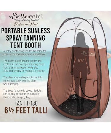 Belloccio Brown Professional Airbrush Spray Tanning Tent with Carrying Bag - Buy Online on GoSupps.com