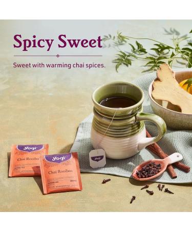Yogi Tea - Chai Rooibos Tea (3 Pack) - Spicy Ayurvedic Blend of Rooibos Cardamom Cinnamon Clove and Ginger - Caffeine Free Organic Herbal Tea - 48 Tea Bags - Buy Online on GoSupps.com
