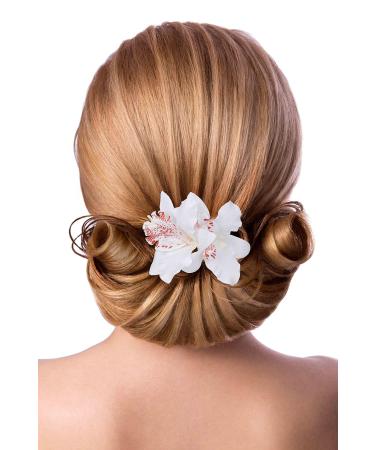 Multicolor Hawaiian Flower Hair Clips - 10 Pcs Dendrobium Orchid for Brides & Girls - Perfect for Weddings & Beach Parties - Buy Online on GoSupps.com