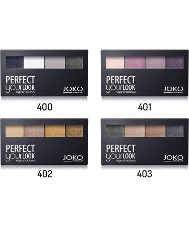 Quattro Eyeshadow Palette - 400 Midnight Blue/White/Grey/Dark Grey - Joko - Buy Online on GoSupps.com