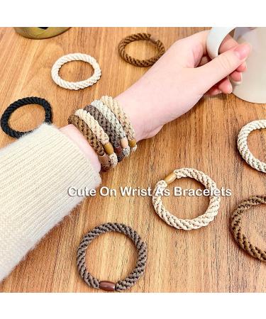 HettichSilk 40 pcs Hair Ties for Women Men Girls - Elastic Hair Bands Bracelet for Ponytail Holders - Braided Hair Elastics for Thick Hair - Buy Online on GoSupps.com