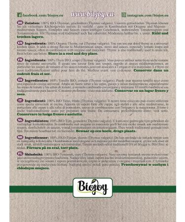 Biojoy Organic thyme (500g) dried and cut Thyme herbal tea (Thymus vulgaris) - Buy Online on GoSupps.com