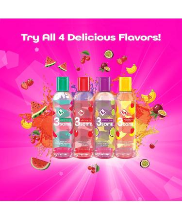 ID Lubricants 3some Flavored Massage Oil - Strawberry Banana | 4 fl oz | Warming Sensual Lube for Couples - Buy Online on GoSupps.com