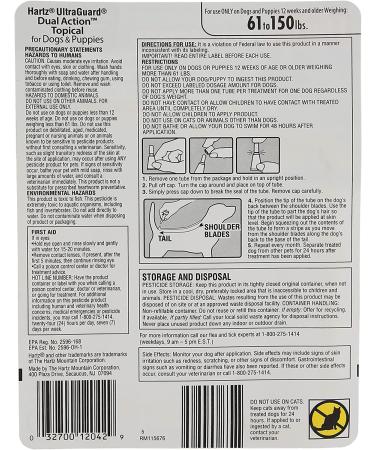 Hartz UltraGuard Dual Action Flea & Tick Topical Treatment for 60+ Pound Dogs - 6 Months Protection - Buy Online on GoSupps.com