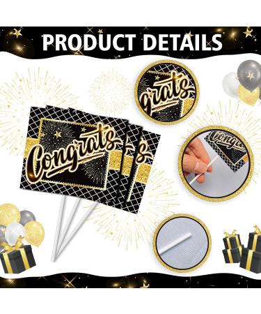 27 Pack Graduation Cupcake Toppers 2023 Black and Gold Class of 2023 Graduation Party Decorations Supplies Graduation Party Decor for Kindergarten Preschool High School College - Buy Online on GoSupps.com