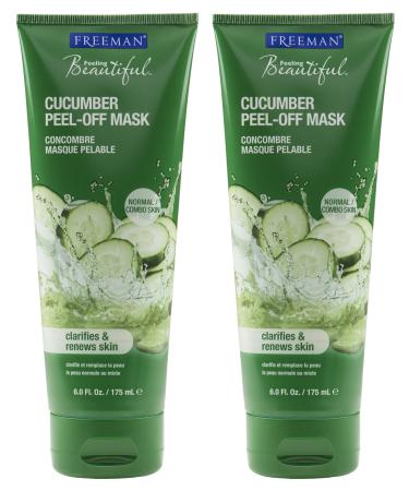 Feeling Beautiful Freeman Cucumber Peel-Off Gel Mask 6 Fl Oz (Pack of 2)