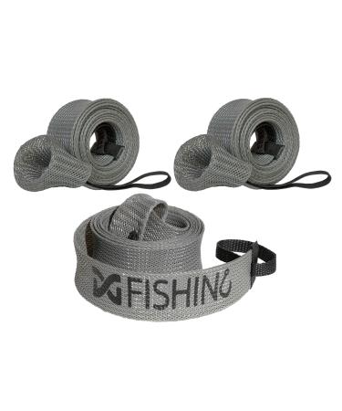 DynoGoods Fishing Rod Sleeve, 3 Pack, 7ft 10in Casting Rod Protector/Rod Sock/Rod Cover Gray