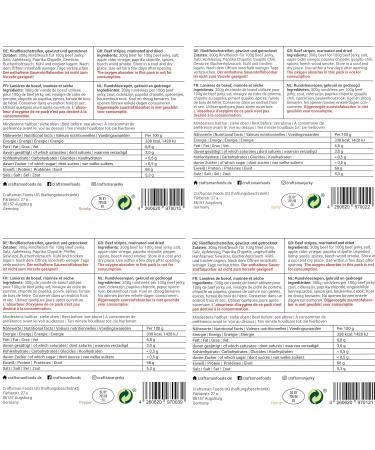 Craftsman Beef Jerky Superpack - 8 Varieties (400g) | Original BBQ Teriyaki & More | Premium Dry Meat from Bavaria Germany | International Shipping Available - Buy Online on GoSupps.com