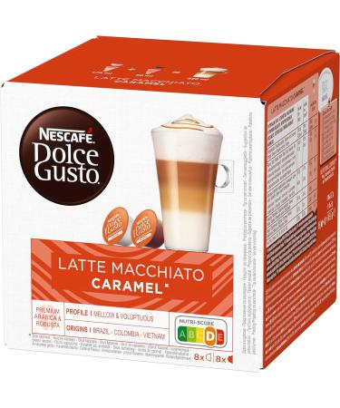 Nescaf Dolce Gusto Latte Macchiato Caramel - 48 Coffee Capsules | Arabica Robusta | Fine Caramel Aroma & Creamy Milk Foam | International Shipping Available - Buy Online on GoSupps.com