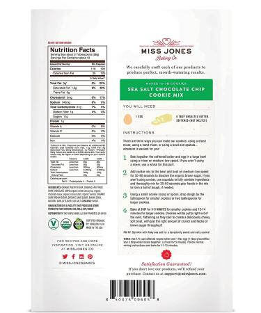 Miss Jones Baking Organic Chocolate Chip Cookie Mix | Non-GMO & Vegan-Friendly | Packed with Morsels & Sea Salt | 13 oz (Pack of 3) - Buy Online on GoSupps.com