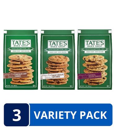 Tates Bake Shop Cookies Variety Pack - Oatmeal Raisin, Chocolate Chip, Chocolate Chip Walnut - 3 x 7 oz Bags - Buy Online on GoSupps.com